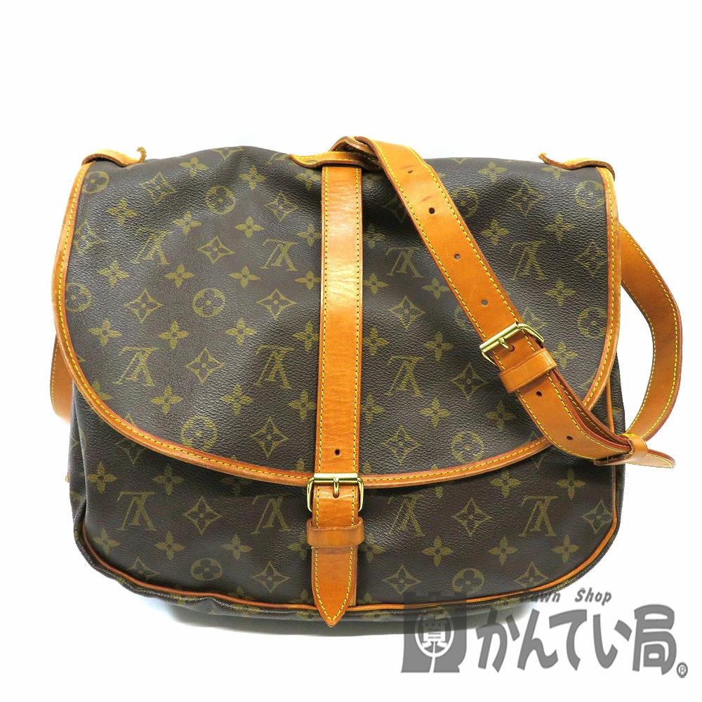 LOUIS VUITTON Saumur Monogram Shoulder Bag Brown